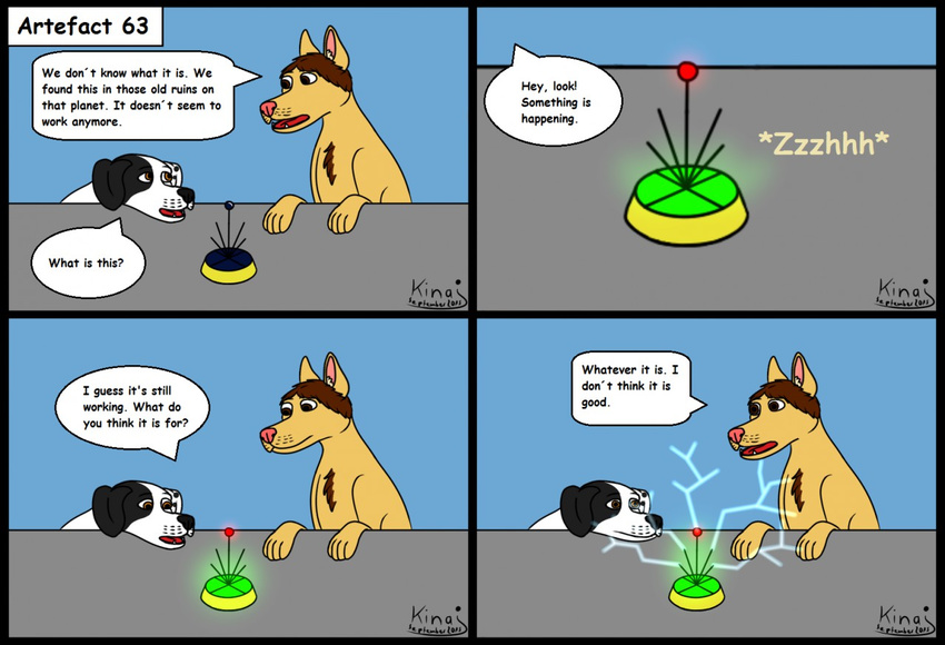 black_lab-dalmatian-mix canine comic dog female jess_(kinaj) kinaj male mammal nick_(kinaj)