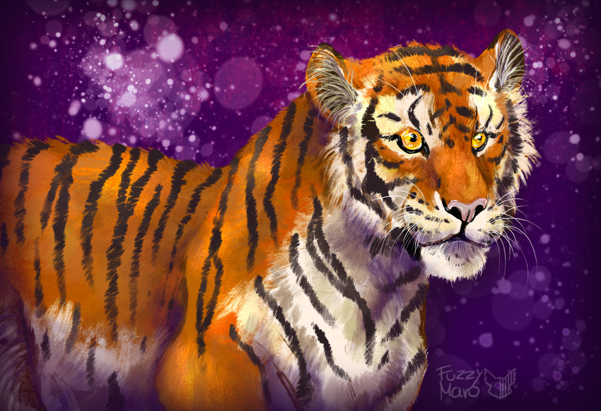 cat digital_media_(artwork) feline feral fuzzymaro mammal realistic stripes tiger