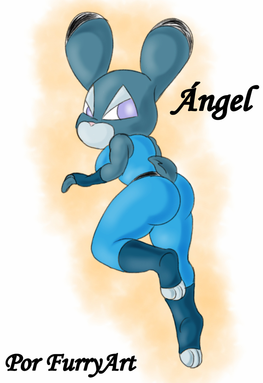 angel_(los_jinetes) butt clothing female lagomorph leotard mammal por_furryart rabbit rodents solo