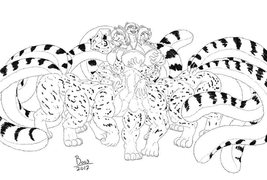 agate boo3 breasts feline hyper leopard mammal multi_arm multi_breast multi_limb multi_tail multifur multitaur muscular snow_leopard taur