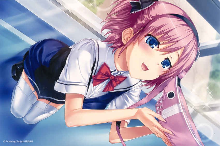 endcard grisaia_no_kajitsu hisasi komine_sachi seifuku stockings thighhighs