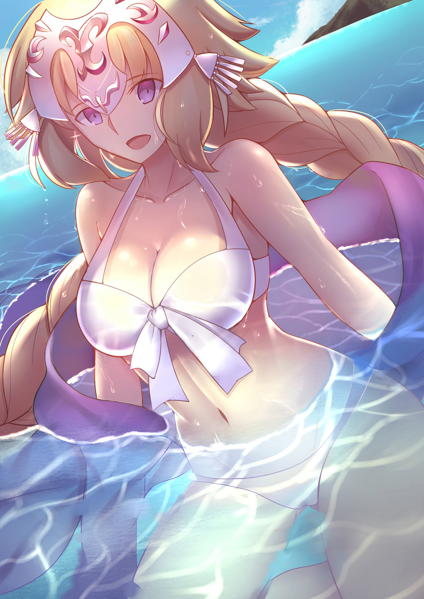 bikini cleavage fate/grand_order jeanne_d'arc jeanne_d'arc_(fate/apocrypha) paperfinger ruler_(fate/apocrypha) swimsuits wet