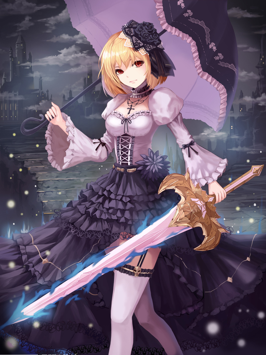 dew stockings sword thighhighs umbrella