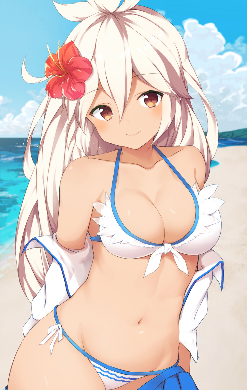 bikini cleavage granblue_fantasy open_shirt swimsuits the_order_grande tsuzaki_tsunomi