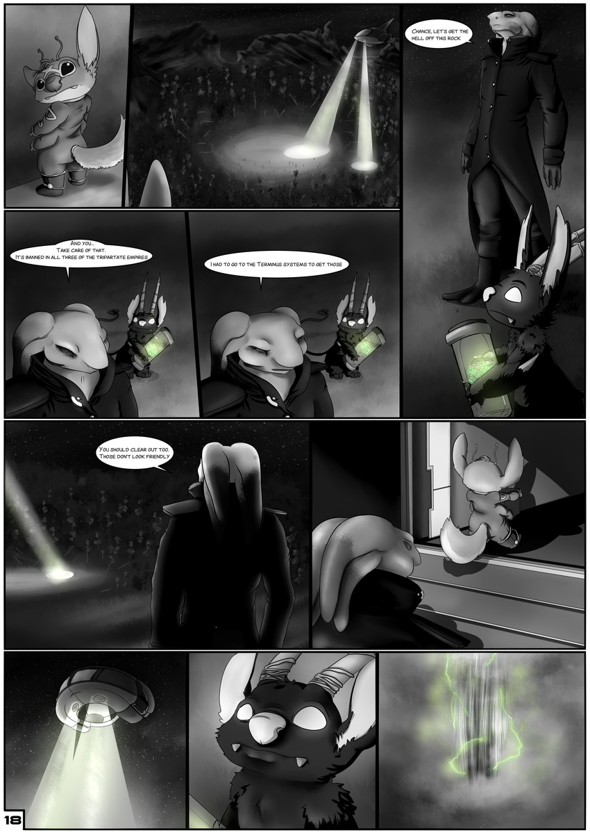 absurd_res alien bioluminescence chance_(experiment) comic disney english_text evilbunnyking experiment_(species) glowing hi_res lilo_and_stitch petresko_(character) seyloid text tsuki_akurei weapon