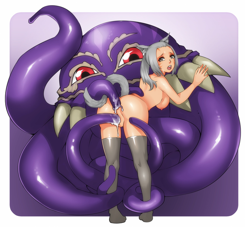 anal anal_penetration animal_humanoid bent_over breasts cat_humanoid clothing feline female final_fantasy final_fantasy_vi final_fantasy_xiv humanoid legwear magnifire mammal miqo'te monster nipples nude open_mouth penetration red_eyes square_enix tentacle_monster tentacles thigh_highs ultros vaginal vaginal_penetration video_games
