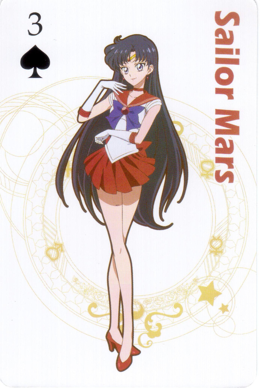 bishoujo_senshi_sailor_moon black_hair blush cards gloves hino_rei long_hair magical_girls sailor_mars seifuku violet_eyes