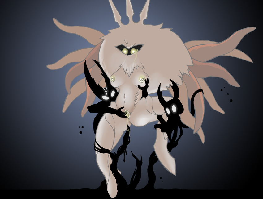 2017 ambigious_gender arthropod breasts female final_boss_(hollow_knight) flavorsavior hollow_knight hollow_knight_(species) insect moth protagonist_(hollow_knight) pussy tagme the_radiance