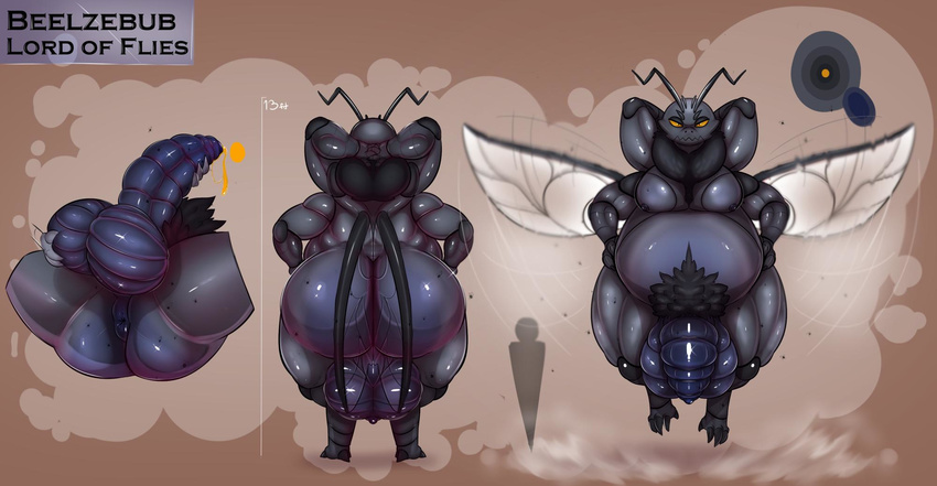 2017 4_arms antennae anthro anus arthropod balls big_balls big_butt big_penis butt fly huge_balls huge_butt huge_penis insect invalid_tag kingofacesx male model_sheet moobs multi_arm multi_limb muscular overweight penis precum presenting puffy_anus segmented solo thick_thighs wings