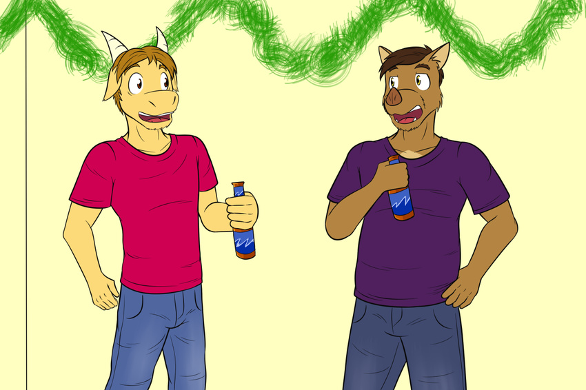 alcohol beer beverage bottle caprine christmas clothing fuze goat holidays horn male mammal party porcine