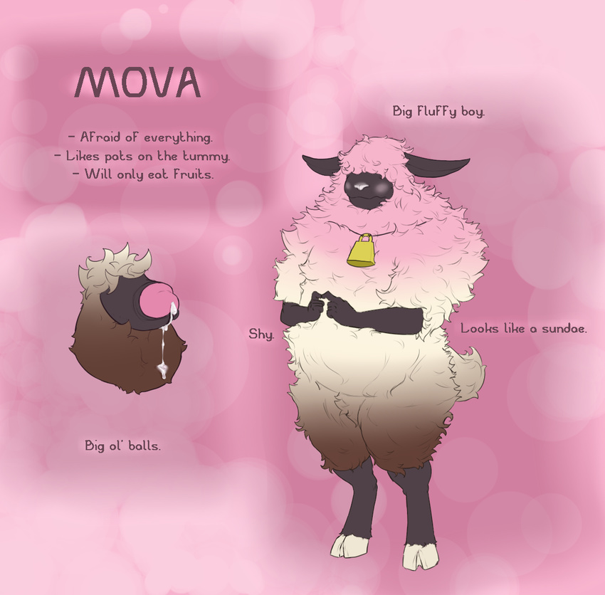 balls big_balls caprine cowbell cum fur himerosthegod male mammal model_sheet mova_(himeros) penis sheep