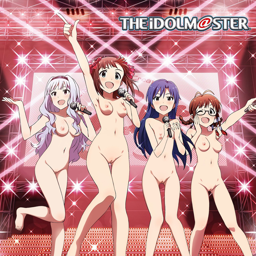 akizuki_ritsuko amami_haruka disc_cover feet kisaragi_chihaya megane naked nipples photoshop pussy shijou_takane the_idolm@ster uncensored