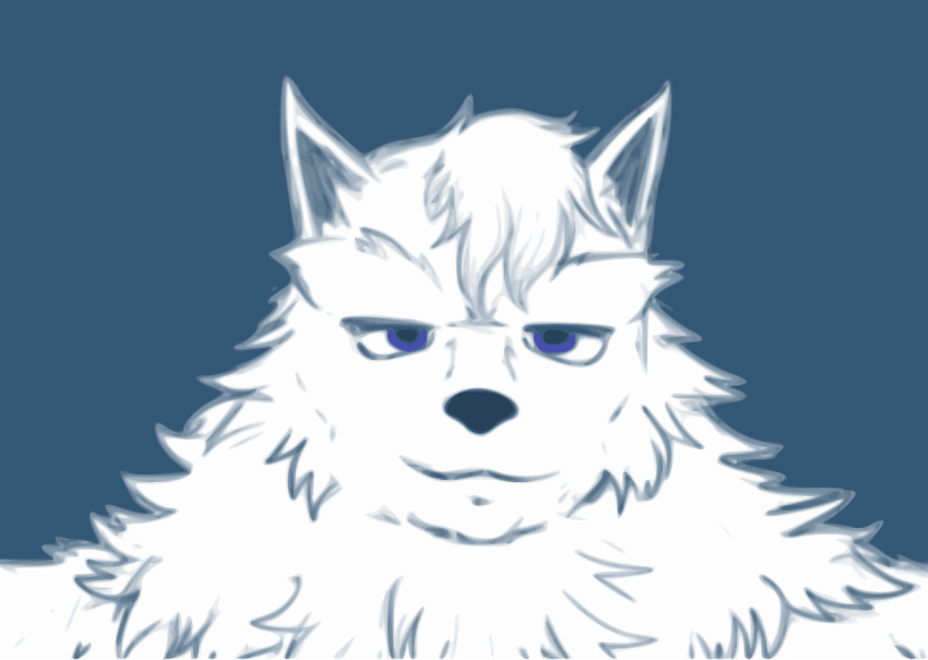 blue_background canine fur kyr mammal personal pfp purple_eyes simple_background snow twoplace wolf