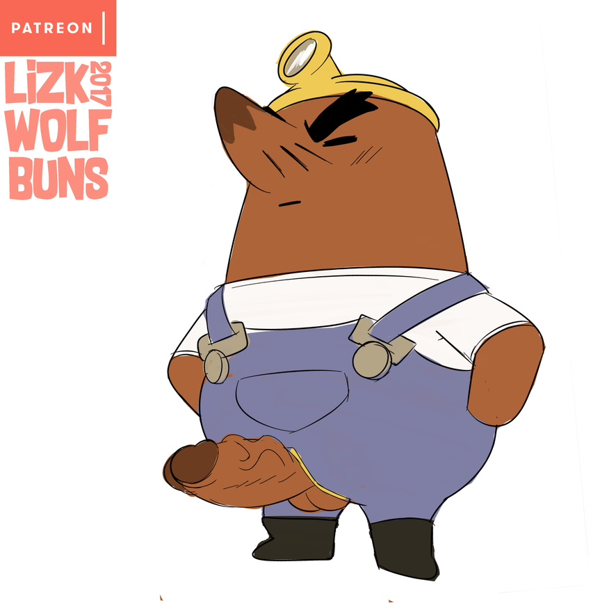 animal_crossing anthro balls erection hi_res humanoid_penis male mammal mole mr._resetti nintendo penis solo video_games wolfbuns