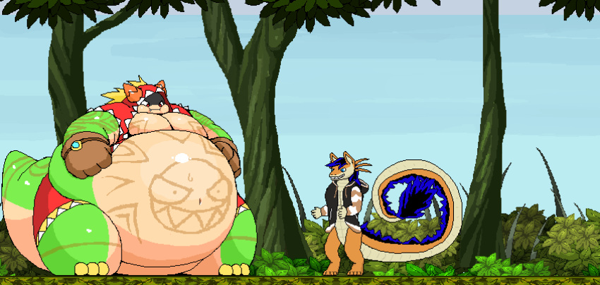 animated anzeray belly belly_humping blush breath digestion dragon drain duo energy_drain forest hi_res humping jungle larger_prey lizardman male male/male melting melty_digestion munch_(tribal_hunter) pixel plant satisfied scalie short_playtime smaller_pred struggling struggling_prey swallowing tail tail_fetish tail_mouth tail_play tail_storage tail_vore taluthus tree tribal_hunter unusual_anatomy unusual_tail vore