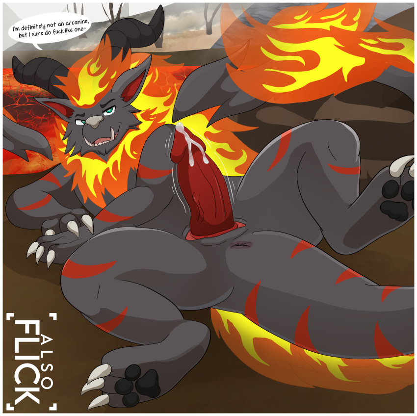 arcanine blazehowl butt canid canine canis domestic_cat domestic_dog erection felid feline felis generation_1_pokemon genitals hi_res lizard male male/male mammal monster nintendo not palworld penis pokemon pokemon_(species) reptile scalie what