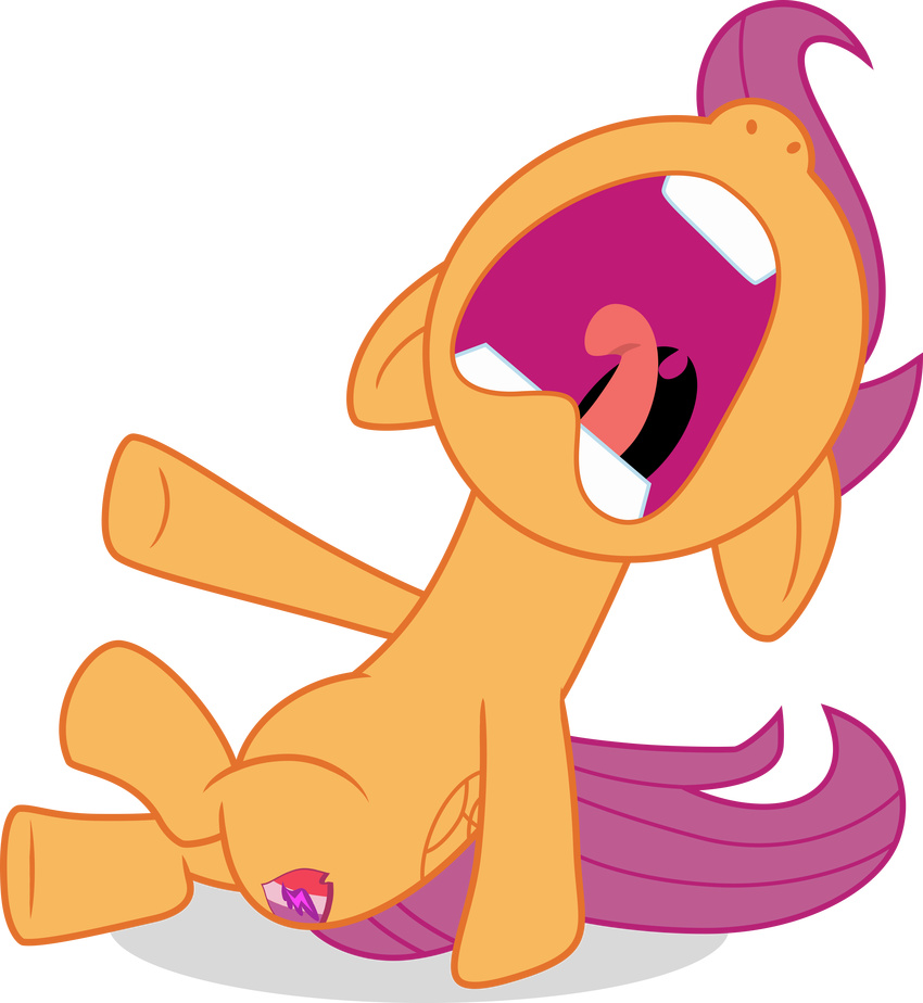 2017 alpha_channel cutie_mark equine feathered_wings feathers female feral friendship_is_magic hair mammal my_little_pony open_mouth pegasus purple_hair scootaloo_(mlp) screaming shutterflyeqd simple_background solo transparent_background wings