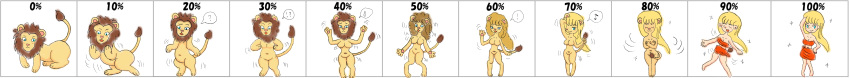 absurd_res anthro big_breasts bipedal_feral blonde_hair breast_expansion breasts brown_hair brown_mane expansion felid feline female female_human feral feral_to_human fth_transformation fti_transformation fur gender_transformation hair hair_color_change hi_res human humanoid lion long_image male male_feral male_to_female mammal mane mane_hair mtf_transformation nude pantherine pawpads pink_nose pink_pawpads quadruped quadruped_to_biped reverse_transformation solo species_transformation theeggdogmas transformation transformation_sequence wide_image yellow_body yellow_fur yellow_skin