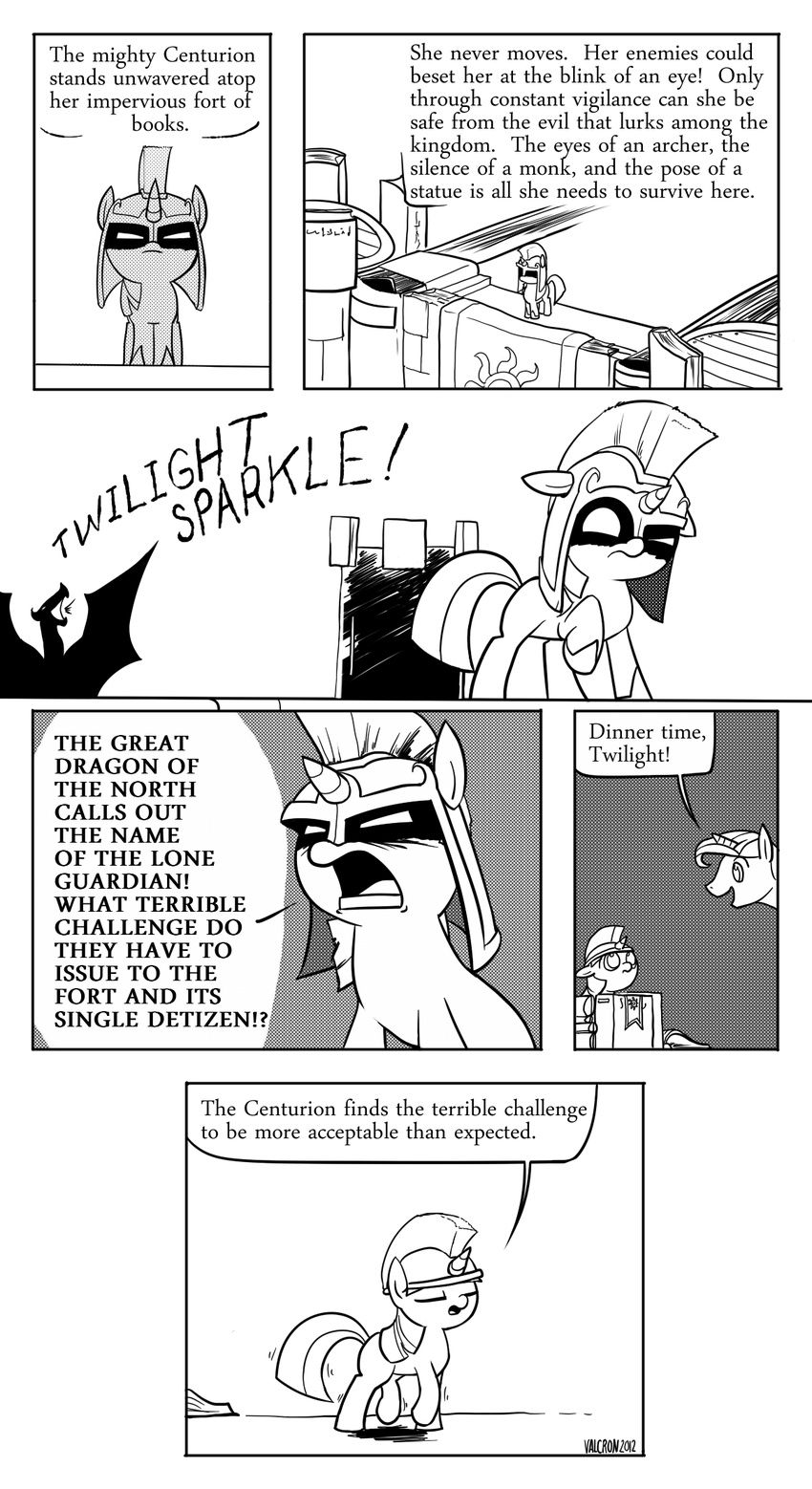 2012 comic equine female friendship_is_magic horn mammal monochrome my_little_pony night_light_(mlp) twilight_sparkle_(mlp) unicorn valcron young