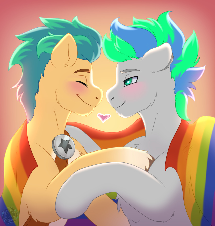 duo earth_pony equid equine fan_character feral fkk friendship_is_magic hasbro hi_res horse lgbt_pride lgbt_pride_month love male male/male mammal my_little_pony mythology original_character pony