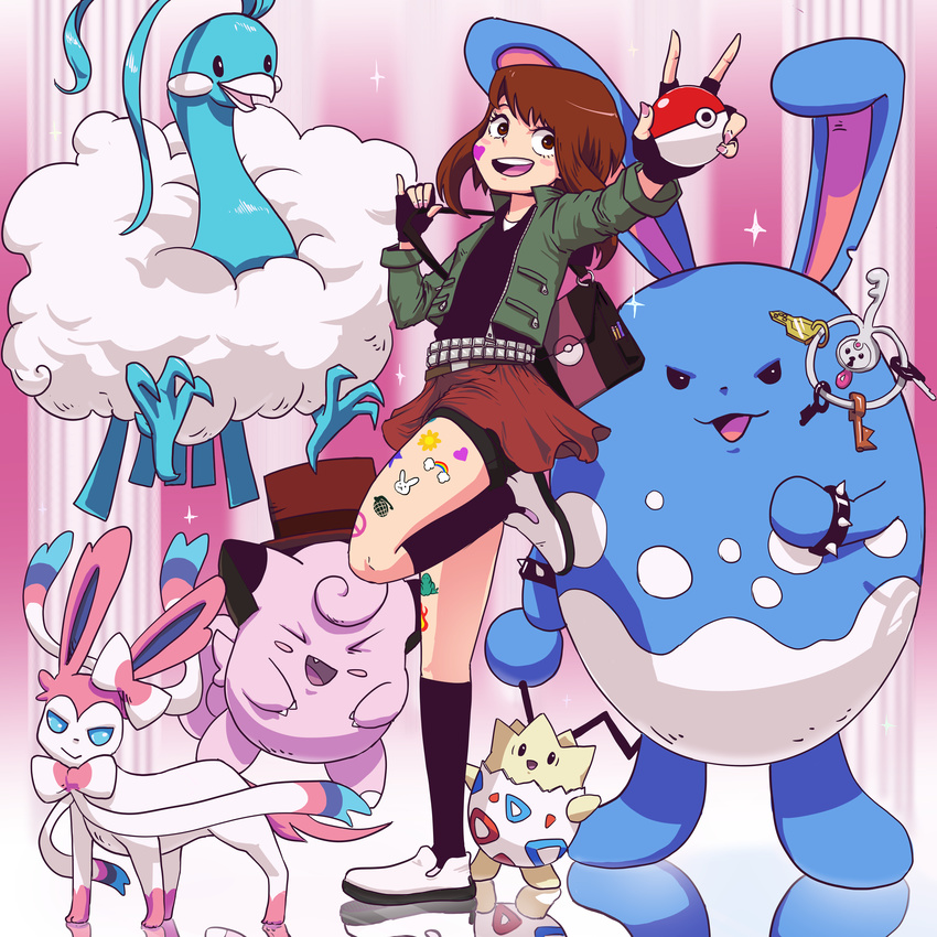 altaria azumarill clefable eeveelution human klefki mammal nintendo ochaco_uraraka pok&eacute;ball pok&eacute;mon sylveon togepi video_games zeaw90