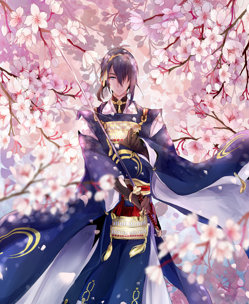 armor japanese_clothes male mikazuki_munechika sword touken_ranbu zya_zya