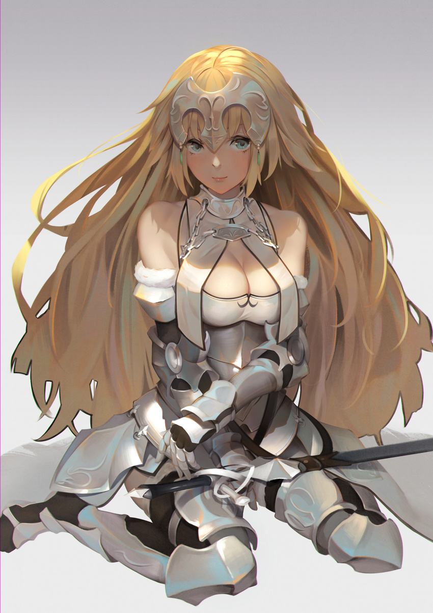 armor cleavage fate/apocrypha fate/stay_night ruler_(fate/apocrypha) sword youko_(930921)