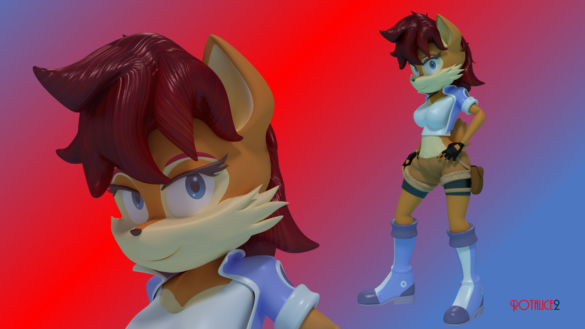 2017 anthro archie_comics blue_eyes breasts chipmunk clothed clothing digital_media_(artwork) female fur gloves hair hi_res mammal rodent sally_acorn smile solo sonic_(series)
