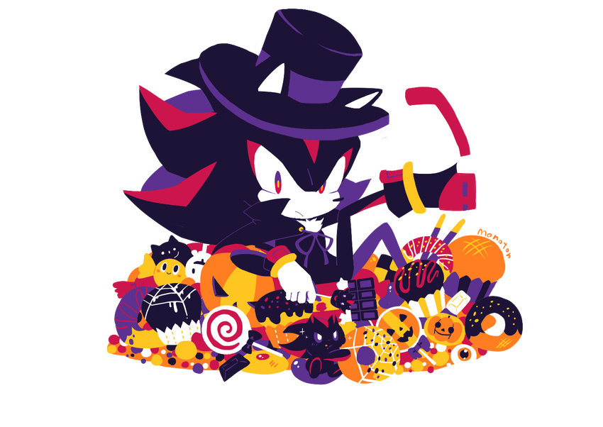 2017 chao character_chao halloween hat hedgehog hi_res holidays male mammal noto4810 shadow_chao shadow_the_hedgehog sonic_(series) toony top_hat