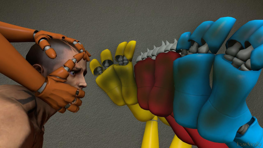 2_toes 3_toes 3d_(artwork) 4_toes 5_fingers barefoot bdsm bondage bonnie_(fnaf) bound chica_(fnaf) claws digital_media_(artwork) dirty dirty_feet domination feet five_nights_at_freddy's foot_fetish foot_focus foxy_(fnaf) frederika hawkvally paws smell smelling soles toes video_games