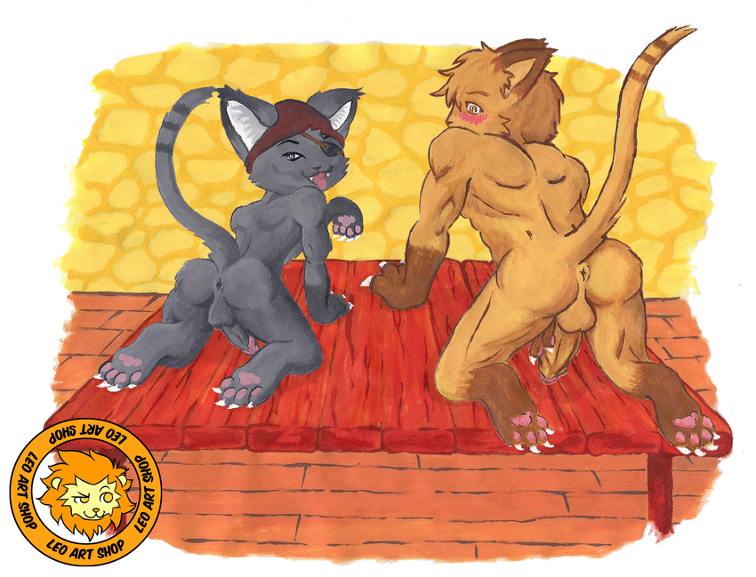 butt cat feline leonirikuz male male/male mammal presenting presenting_hindquarters tail_tale video_games