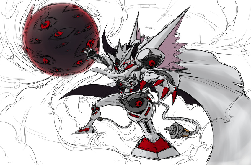 1boy appmon armor cape charismon claws creature digimon digimon_universe:_appli_monsters energy full_armor monster no_humans red_eyes solo