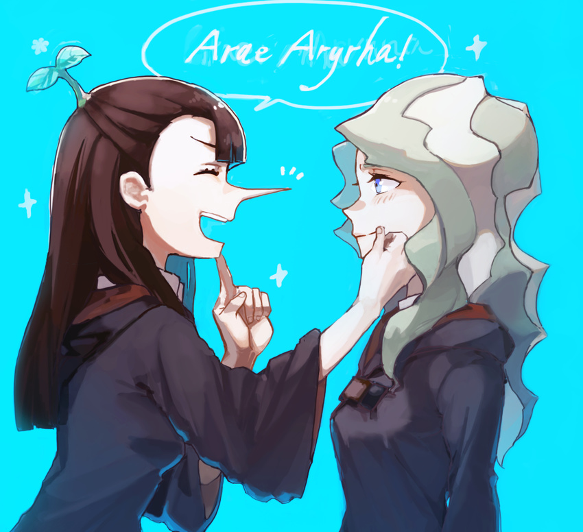 bad_id bad_pixiv_id diana_cavendish henpei_saboten kagari_atsuko little_witch_academia magic multiple_girls smile spell yuri