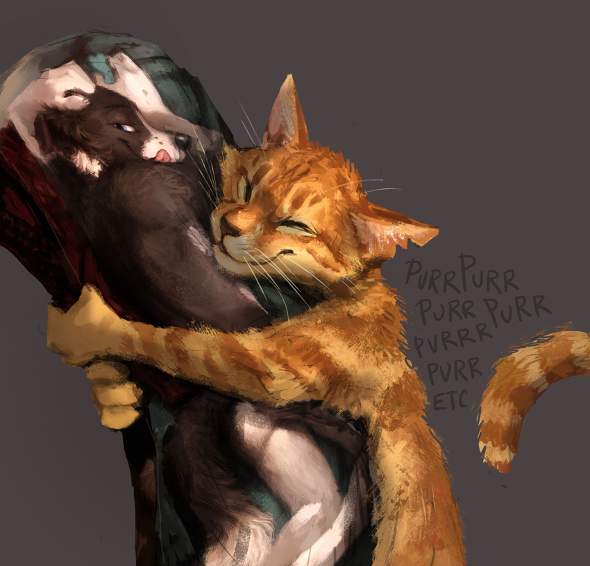 2017 ambiguous_gender anthro arms_above_head black_fur blue_eyes body_pillow border_collie canine cat claws collie cute dakimakura_design dakimakura_pillow digital_media_(artwork) digital_painting_(artwork) dog duo eyes_closed feline fur grey_background half-closed_eyes happy hax_(artist) hug hugging_pillow inner_ear_fluff kenket licking licking_lips lofi mammal notched_ear orange_fur pillow pink_nose purring simple_background stripes tabby_cat tongue tongue_out vincollie whiskers white_fur