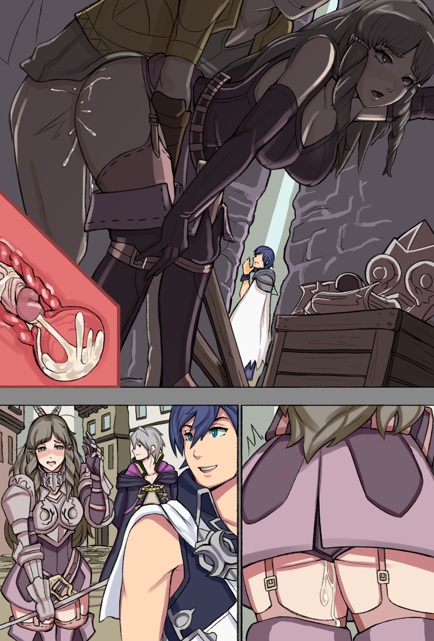 1girl brown_eyes brown_hair cheating chrom clothed_sex cum cum_in_pussy fire_emblem fire_emblem:_kakusei my_unit_(fire_emblem:_kakusei) sequential sex sumia sumia_(fire_emblem)