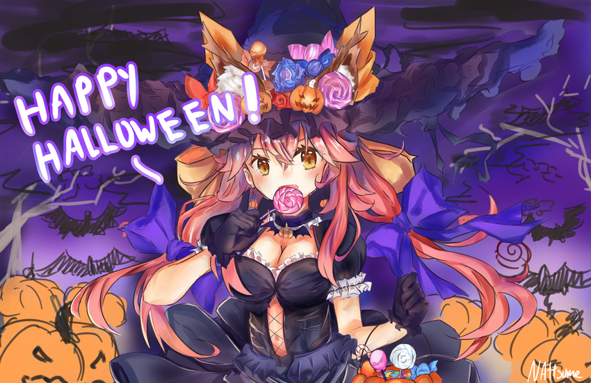 animal_ears caster_(fate/extra) cleavage fate/extra fate/grand_order fate/stay_night halloween tagme