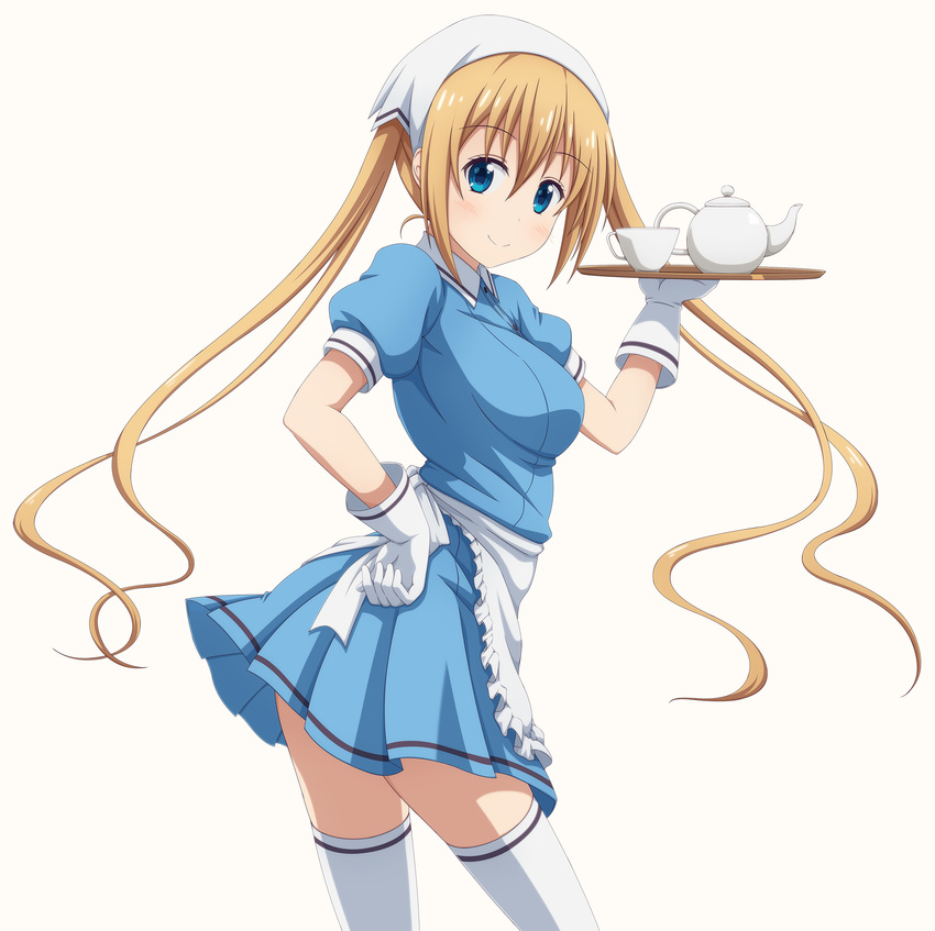 blend_s hinata_kaho jpeg_artifacts shira-nyoro thighhighs waitress