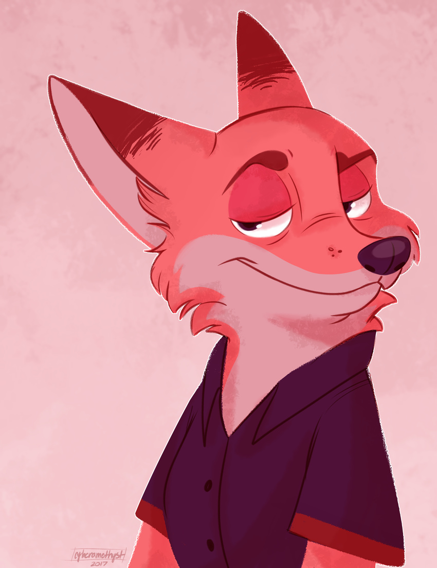 2017 anthro canine clothing cyberamethyst disney fox fur male mammal nick_wilde solo toony zootopia