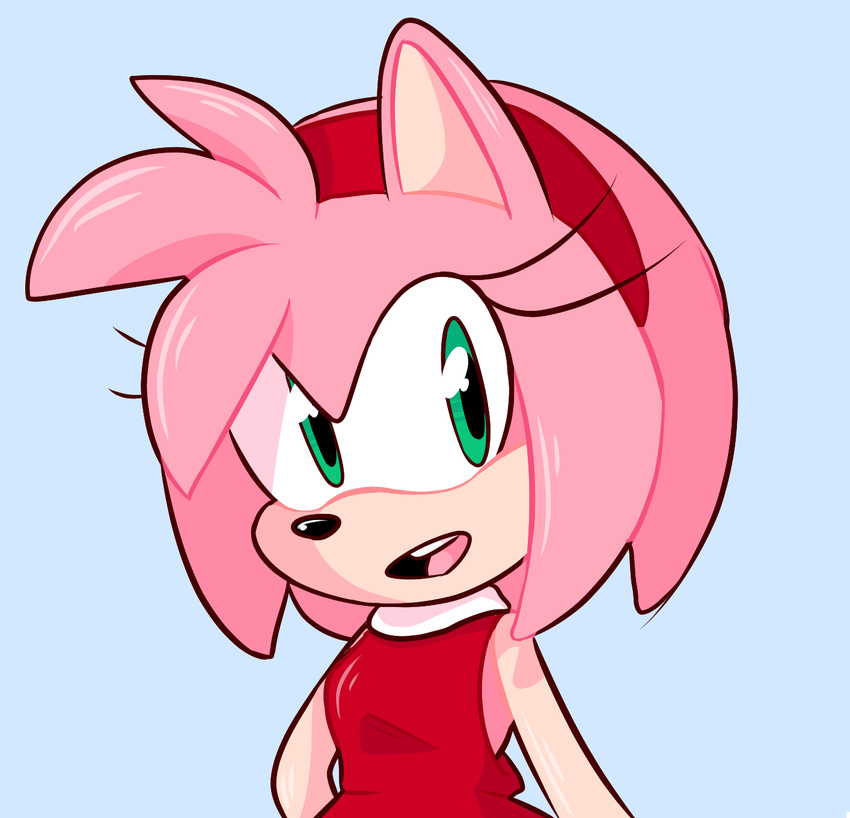 2017 amy_rose anthro clothing eyelashes female fur gloves hedgehog hi_res mammal simple_background solo sonic_(series) springs_rings toony