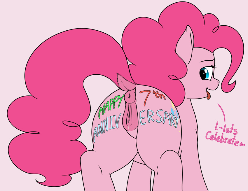 2017 anatomically_correct anatomically_correct_pussy animal_genitalia animal_pussy animated anus body_writing butt clitoral_winking clitoris cutie_mark dialogue dock earth_pony english_text equine equine_pussy female feral friendship_is_magic hair horse mammal my_little_pony open_mouth pink_hair pinkie_pie_(mlp) pony presenting presenting_anus presenting_pussy pussy pussy_juice simple_background solo text tongue tongue_out toony white_background zippysqrl