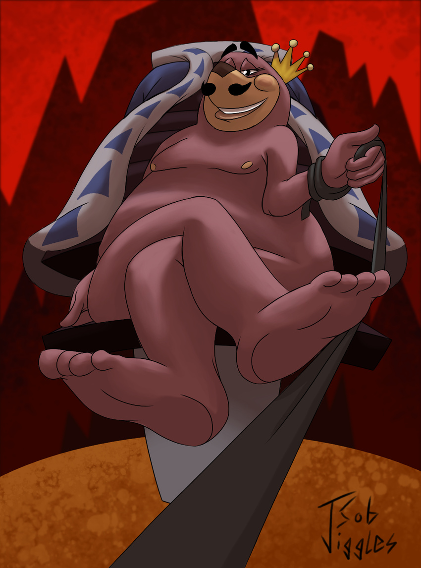2017 4_toes bob-jiggles cartoon_network claws digital_drawing_(artwork) digital_media_(artwork) domination feet front_view grin johnny_test leash looking_at_viewer male male_domination mammal mole nipples nude portrait sitting smile solo toes zizrar