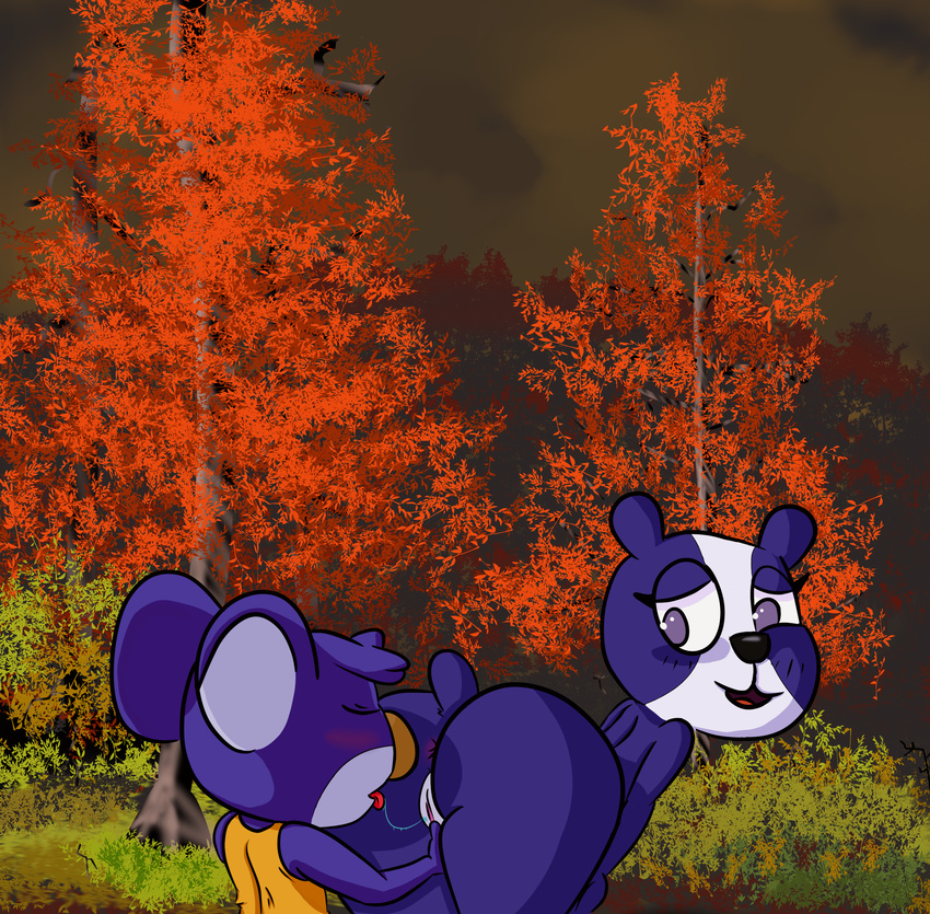 animal_crossing anthro anus autumn bear blush crossover female female/female fur koala littlest_pet_shop mammal marsupial nintendo nude open_mouth oral panda penny_ling pussy sydney_(animal_crossing) video_games yukacutiekoala