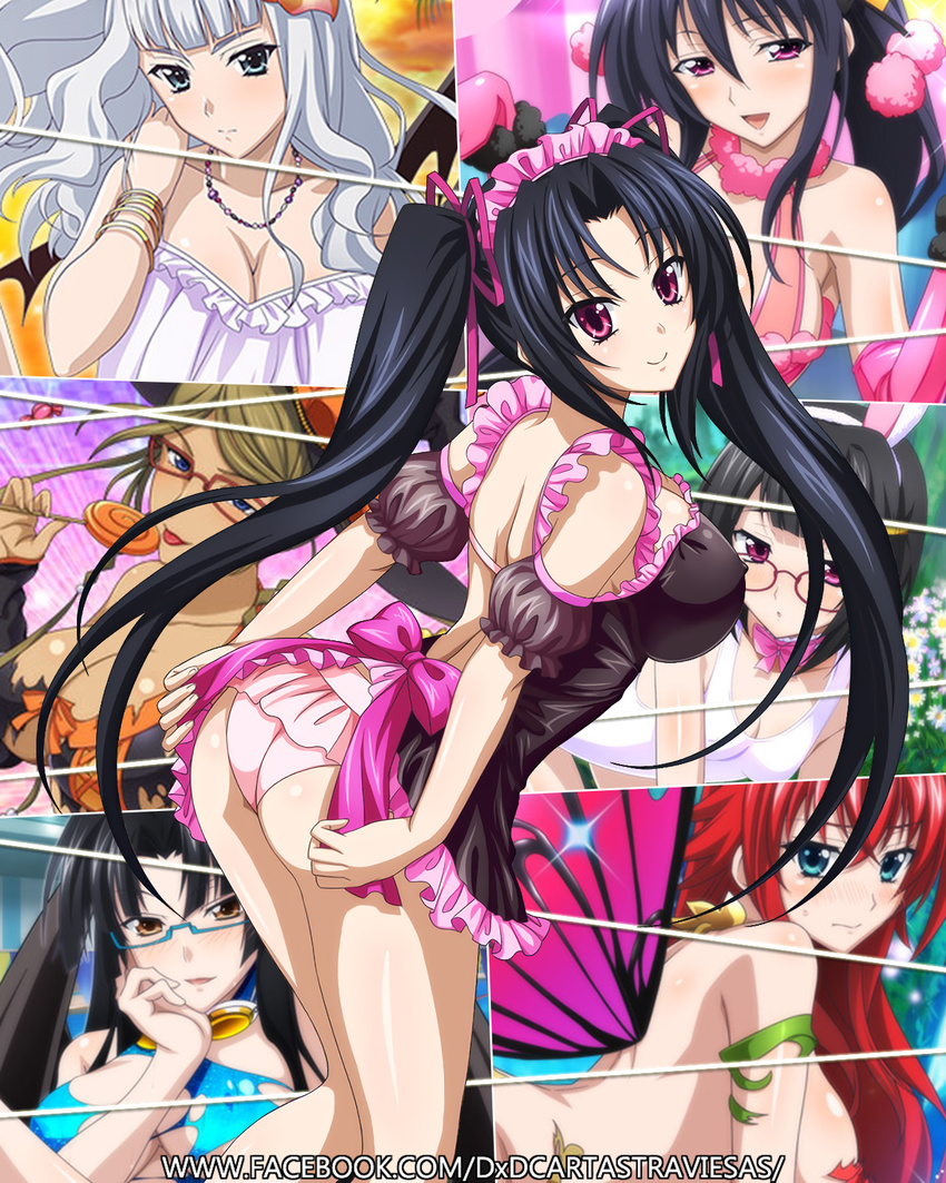 black_hair blue_eyes breasts hanakai_momo high_school_dxd himejima_akeno large_breasts long_hair purple_eyes red_hair rias_gremory serafall_leviathan shinra_tsubaki sona_sitri