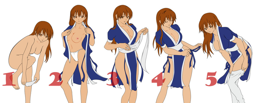 breasts bula cleavage dead_or_alive dressing how_to kasumi kasumi_(doa) long_hair panties tecmo thighhighs underwear