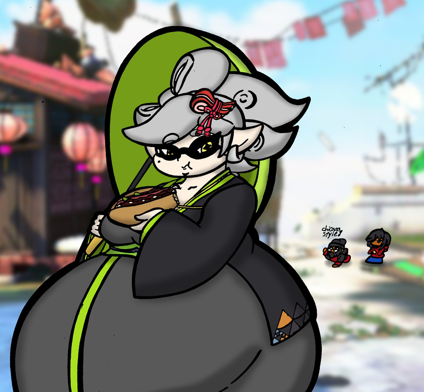 allstarman belly big_belly cephalopod inkling marie marine nintendo splatoon squid stuffing video_games weight_gain