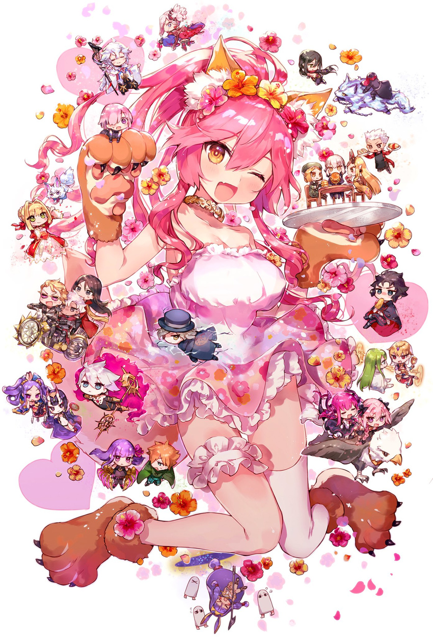 animal_ears apron archer artoria_pendragon_(all) astolfo_(fate) black_hair breasts brown_eyes cat_ears cat_tail dark_skin dog edmond_dantes_(fate/grand_order) elizabeth_bathory_(fate) elizabeth_bathory_(fate)_(all) emiya_kiritsugu emiya_kiritsugu_(assassin) enkidu_(fate/strange_fake) fate/apocrypha fate/extra fate/grand_order fate/stay_night fate/strange_fake fate_(series) food fou_(fate/grand_order) full_body gilgamesh gilgamesh_(caster)_(fate) gloves ground_vehicle hat heart hessian_(fate/grand_order) highres hijikata_toshizou_(fate/grand_order) ibaraki_douji_(fate/grand_order) japanese_clothes karna_(fate) kimono lobo_(fate/grand_order) long_hair looking_at_viewer lord_el-melloi_ii mash_kyrielight medium_breasts medjed merlin_(fate) miyamoto_musashi_(fate/grand_order) motor_vehicle motorcycle nekoremon nero_claudius_(fate) nero_claudius_(fate)_(all) nitocris_(fate/grand_order) paul_bunyan_(fate/grand_order) paw_gloves paws pink_hair purple_hair robin_hood_(fate) saber_alter sakata_kintoki_(fate/grand_order) sakata_kintoki_rider_(fate/grand_order) shuten_douji_(fate/grand_order) tail tamamo_(fate)_(all) tamamo_cat_(fate) waver_velvet yan_qing_(fate/grand_order)