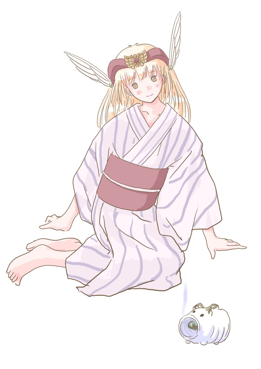 akazukin_chacha blonde_hair cosplay kimono magical_princess open_eyes sitting