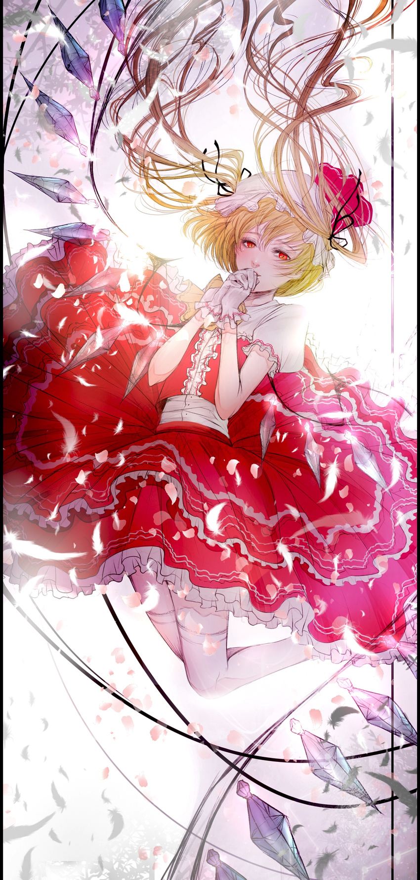 flandre_scarlet kuroe_(artist) remilia scarlet thighhighs touhou wings