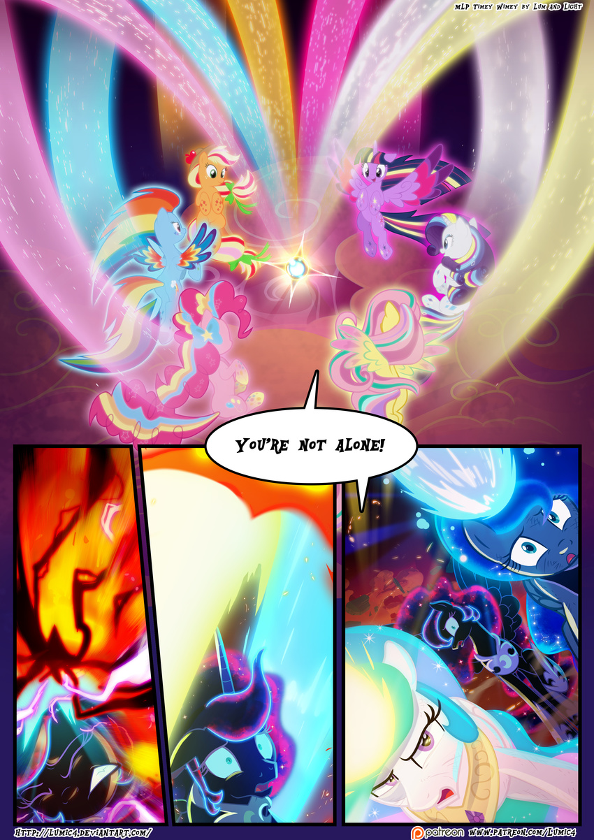2017 absurd_res applejack_(mlp) black_eye comic dialogue english_text equine facial_piercing female fluttershy_(mlp) friendship_is_magic group hi_res horn horse insect_wings light262 magic male mammal my_little_pony nightmare_moon_(mlp) nose_piercing nose_ring pegasus piercing pinkie_pie_(mlp) pony princess_celestia_(mlp) princess_luna_(mlp) rainbow_dash_(mlp) rarity_(mlp) text twilight_sparkle_(mlp) unicorn winged_unicorn wings