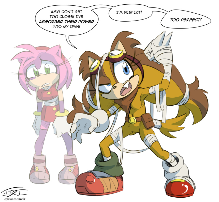 amy_rose anthro badger breasts epictones featureless_breasts featureless_crotch female hedgehog mammal mostly_nude mustelid sonic_(series) sonic_boom sticks_the_jungle_badger